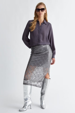Zijden Blouse - Grijs