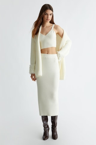 Kokerrok Hoge Taille - Ecru