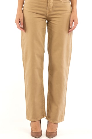 Jeans Straight Hoge Taille - Beige