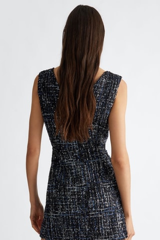 Nauwaansluitende Tweed Jurk - Zwart