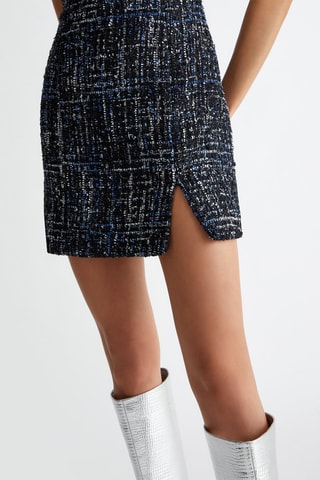 Nauwaansluitende Tweed Jurk - Zwart