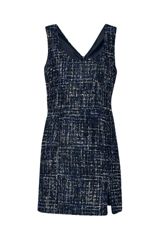 Nauwaansluitende Tweed Jurk - Zwart