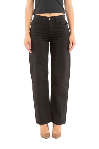 Jeans Straight Hoge Taille - Zwart