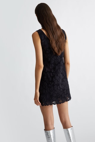 Rechte Jurk met Kant - Zwart