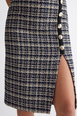 Rechte Rok van Tweed - Blauw