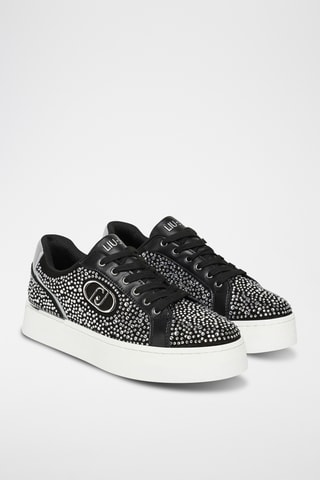 Leren Platform Sneakers - Zwart