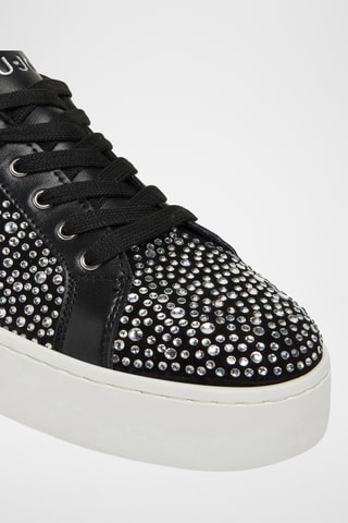 Leren Platform Sneakers - Zwart