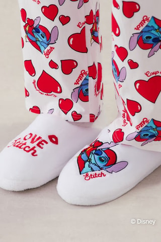 Pantoufles fourrées Stitch Lilo et Stitch Disney - Ecru