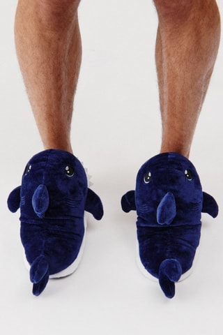 Pantoufles Footsharkiz - Bleu nuit