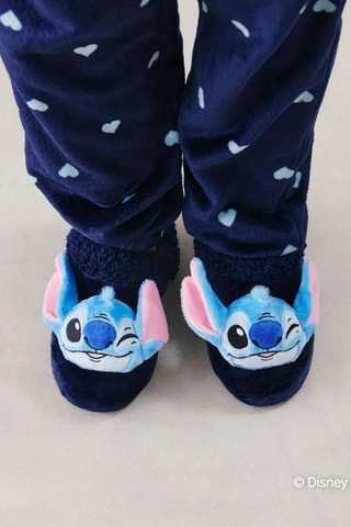 Pantoufles fourrées Stitch Lilo et Stitch Disney - Bleu marine