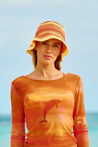 Cappello da pescatore Crocheliz - Arancione