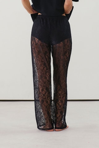 Pantalon straight in pizzo Lacemyiz - Nero