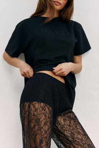 Pantalon straight in pizzo Lacemyiz - Nero