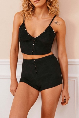 Crop top pigiama Suediliz - Nero