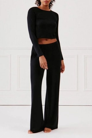Crop top de pyjama Berryliz - Noir