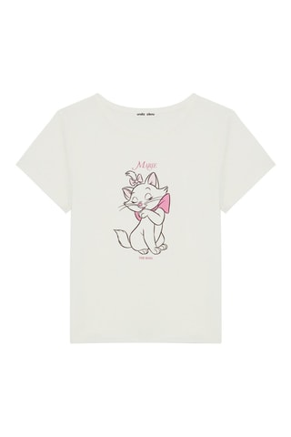 T-shirt de pyjama Marie Les Aristochats Disney - Blanc