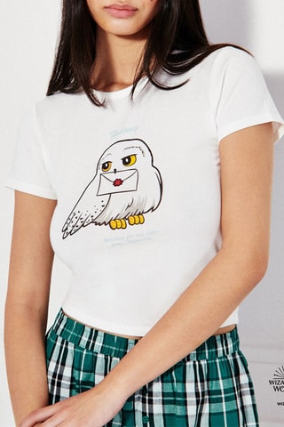 T-shirt de pyjama Hedwige Harry Potter - Blanc