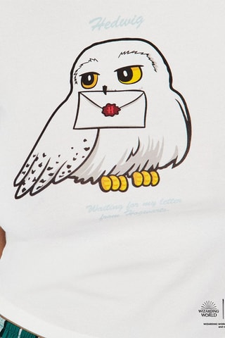 T-shirt de pyjama Hedwige Harry Potter - Blanc