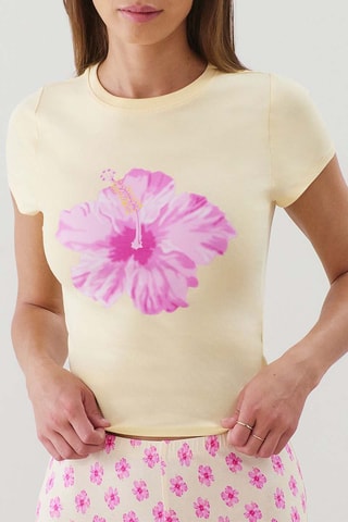 T-shirt de pyjama Newjutiz - Jaune