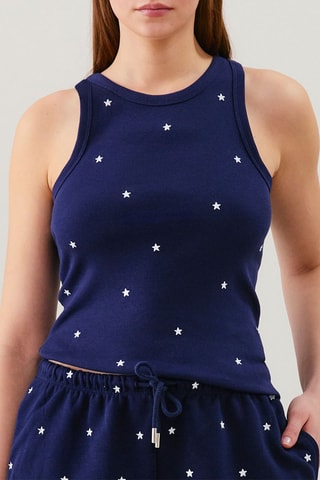Canotta pigiama Broderiz - Navy