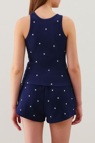 Canotta pigiama Broderiz - Navy