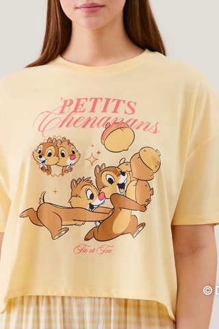 T-shirt de pyjama Tic et Tac, les rangers du risque Disney - Jaune