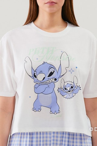 T-shirt de pyjama Stitch Lilo et Stitch Disney - Blanc
