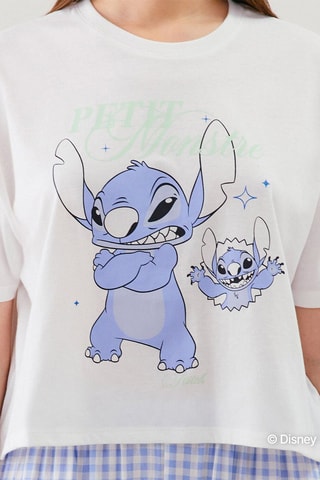 T-shirt de pyjama Stitch Lilo et Stitch Disney - Blanc