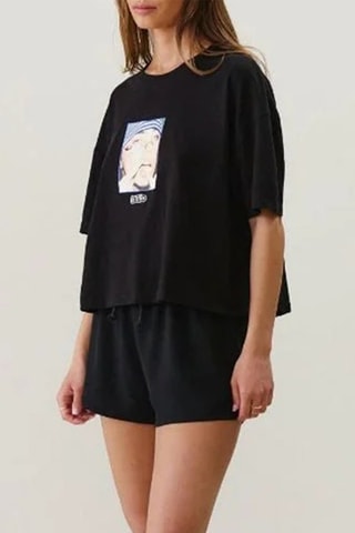 T-shirt de pyjama Facebilliz - Noir