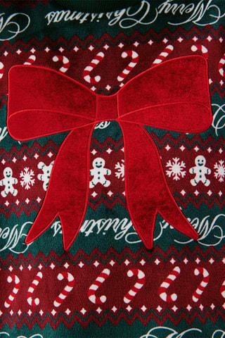 Felpa pigiama Kidgiftvelvetiz - Rosso e verde chiaro