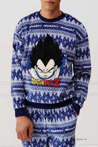 Felpa pigiama Vegeta Dragon Ball Z Uglyvegetiz - Blu notte e bianco