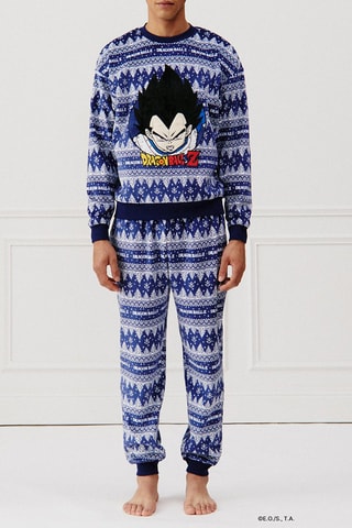 Felpa pigiama Vegeta Dragon Ball Z Uglyvegetiz - Blu notte e bianco