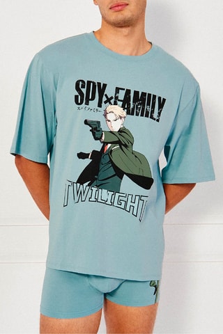 T-shirt de pyjama Loid Forger Spy x Family - Bleu clair