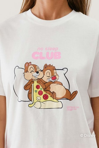 T-shirt de pyjama Tic et Tac, les rangers du risque Disney - Ecru