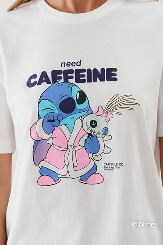 T-shirt de pyjama Stitch Lilo et Stitch Disney Dostitchiz - Ecru