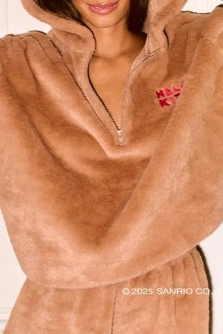 Sweat de pyjama à capuche Hello Kitty Sanrio Bearkittiz - Marron