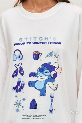 T-shirt de pyjama Stitch Lilo et Stitch Disney Skistitchiz - Blanc