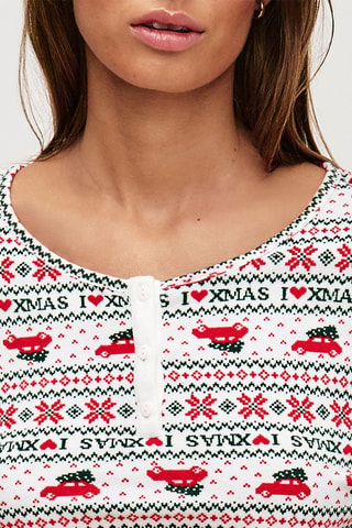 T-shirt pigiama Xmasjacquiz - Bianco e rosso