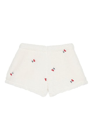 Short de pyjama fourré Cozycherriz - Ecru