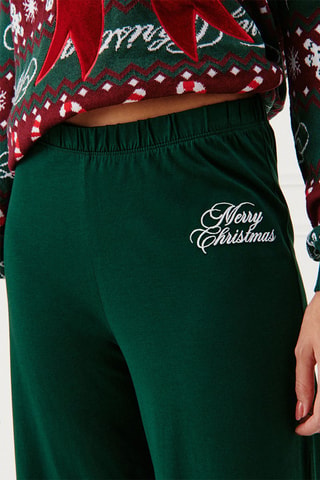 Pantaloni pigiama Bowknitiz - Verde scuro