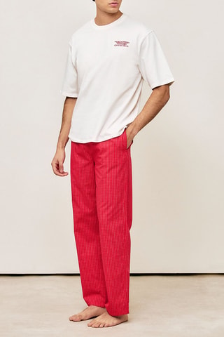 Pantalon de pyjama Rayihabitiz - Blanc et rouge