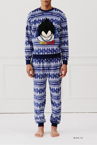 Pantaloni sportivi pigiama Vegeta Dragon Ball Z Uglyvegetiz - Blu notte e bianco