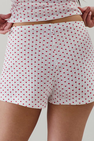 Short de pyjama Alldayiz - Blanc et rouge