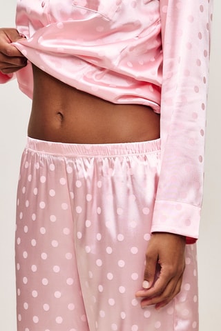 Pantaloni pigiama Pattern satinIz - Rosa