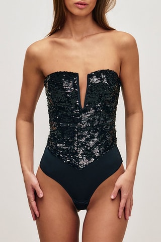 Body perizoma bustier Shinypartiz - Nero