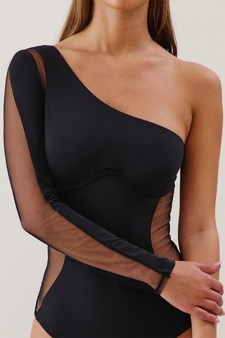 Body asimmetrico Warreniz - Nero