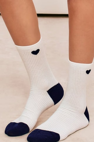 3 paires de chaussettes Justkissiz - Blanc et bleu marine