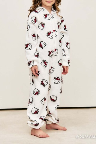 Tuta pigiama con cappuccio Hello Kitty Sanrio Multikittiz - Ecrù