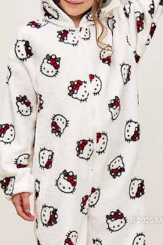 Tuta pigiama con cappuccio Hello Kitty Sanrio Multikittiz - Ecrù