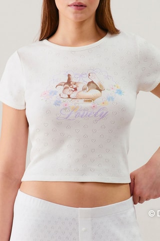 T-shirt de pyjama Babypanpiz - Ecru - Bugs Bunny Looney Tunes